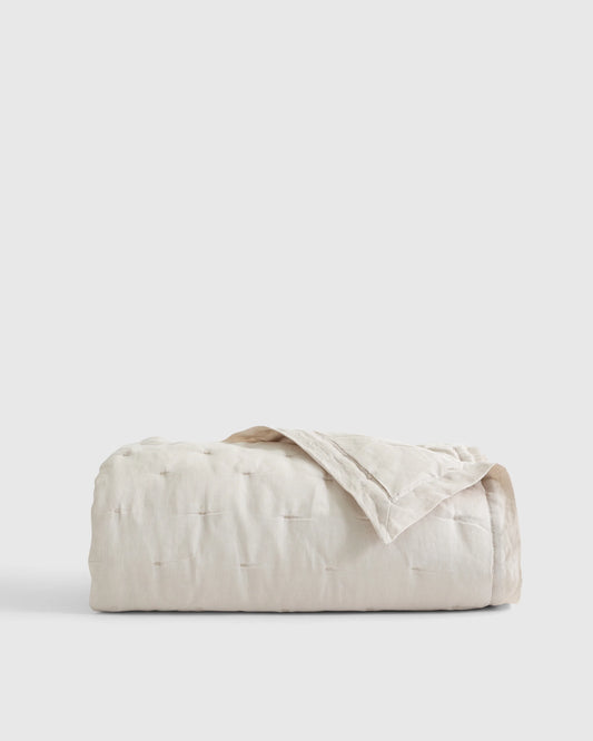 European Linen Toddler Dream Quilt - One Size / White
