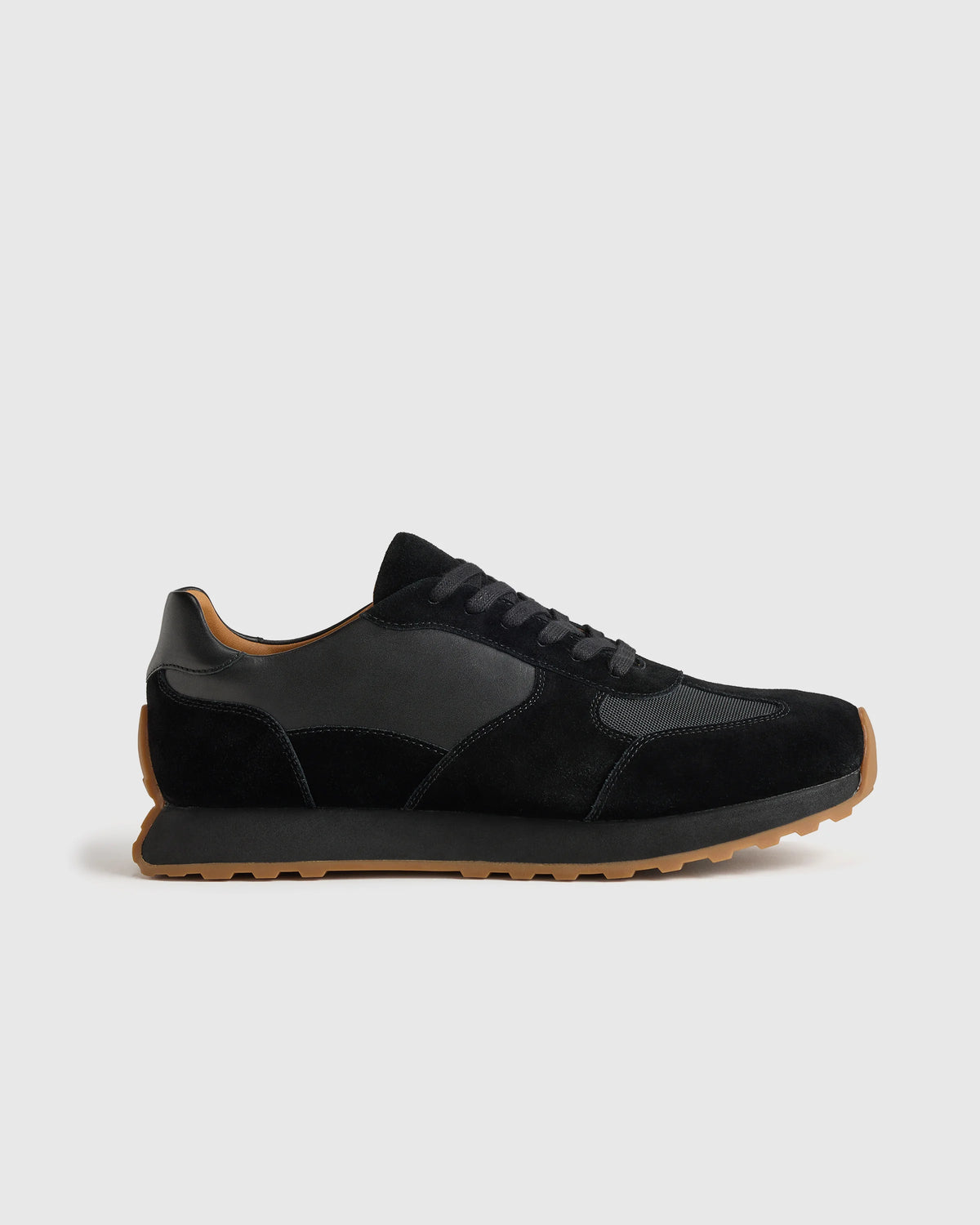 Italian Leather and Suede Retro Runner - 7 / Dark Navy