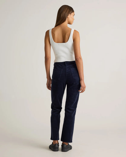 Organic Stretch Corduroy Straight Leg Pants - 0 / Espresso