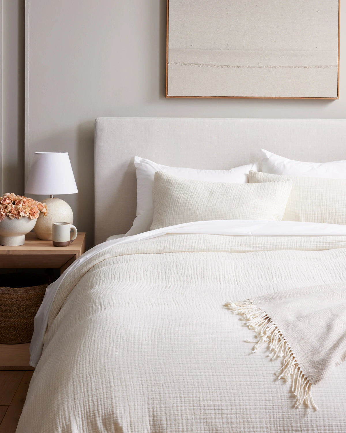 Organic Cotton Gauze Duvet Cover Set - Twin / Dried Sage