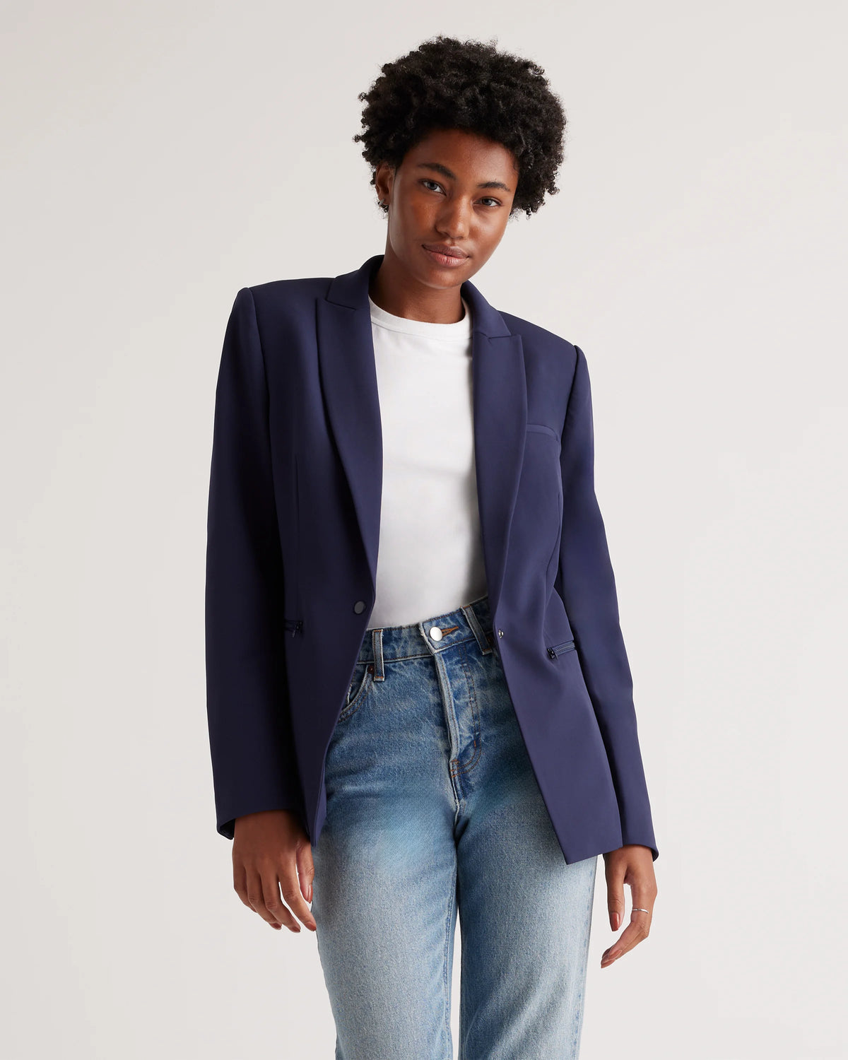 Scuba Single-Breasted Convertible Blazer - XS / True Black
