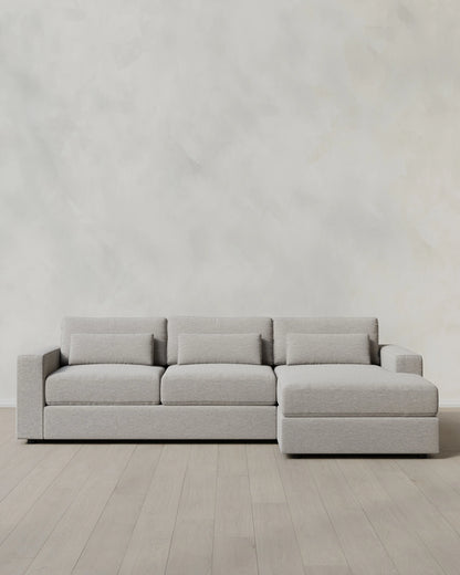 Ashford Deep Seat Chaise Sectional in Performance Basketweave - 119" Right Arm / Flax