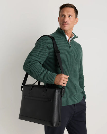 Excursion Italian Leather Slim Laptop Bag - One Size / Hickory