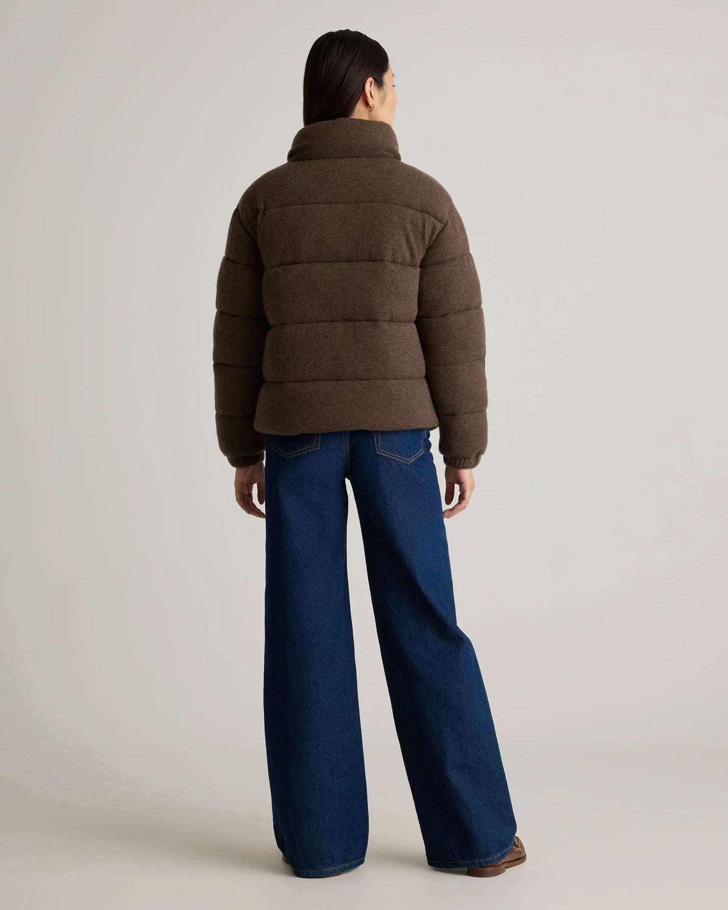 Mongolian Cashmere Puffer Jacket - XS / Brown
