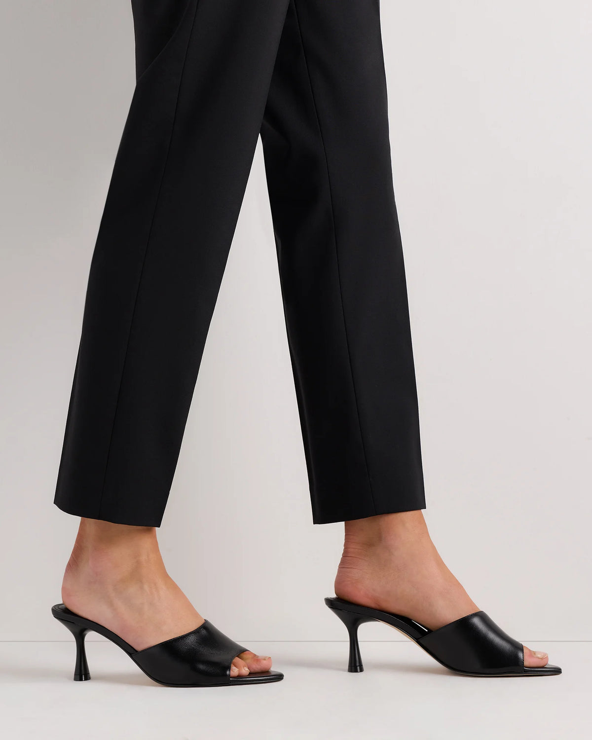 Italian Leather 65mm Stiletto Mule - 5 / Black