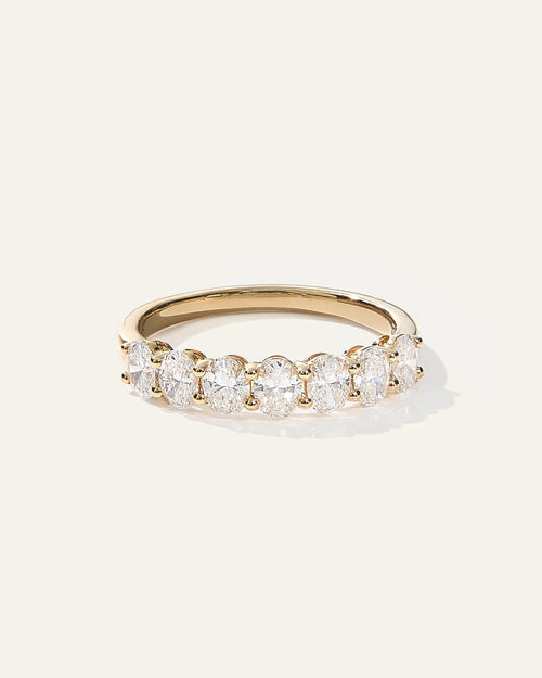 Lab Grown Diamond Oval Seven Stone Band - 4 / Yellow Gold