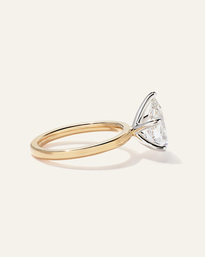 Lab Grown Diamond Pear Comfort Fit Engagement Ring - 2.5ct - 4 / Yellow Gold