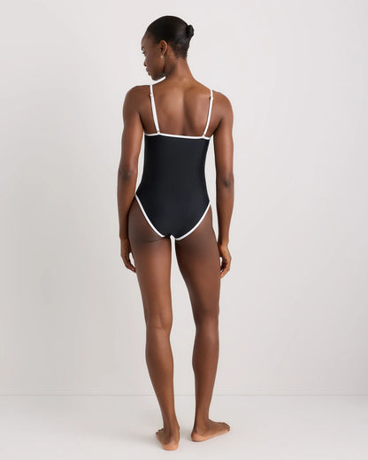 Italian Cami One-Piece Swimsuit - XS / Black