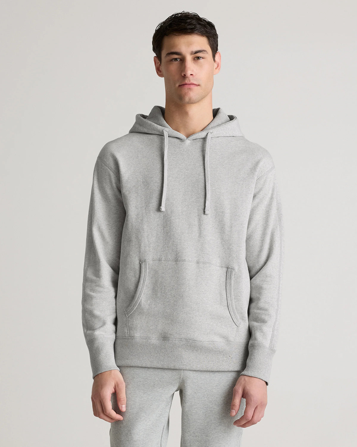Organic Midweight French Terry Pullover Hoodie - S / Light Heather Grey