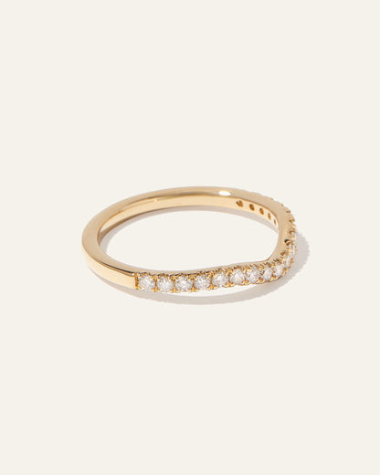 14K Gold Lab Grown Diamond Contoured Band - 4 / Yellow Gold