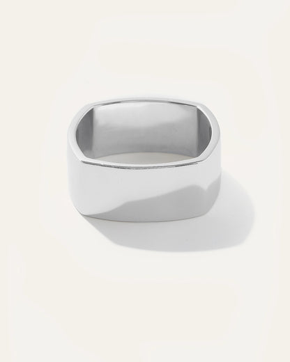 Silver Square Cigar Band Ring - 7 / Sterling Silver