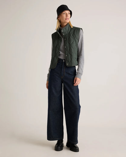 Featherless Quilted Puffer Vest - XS / Verdant Pine