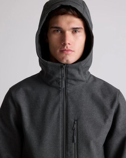 Softshell Fleece-Lined Full-Zip Hooded Jacket - XS / Heather Shady Charcoal