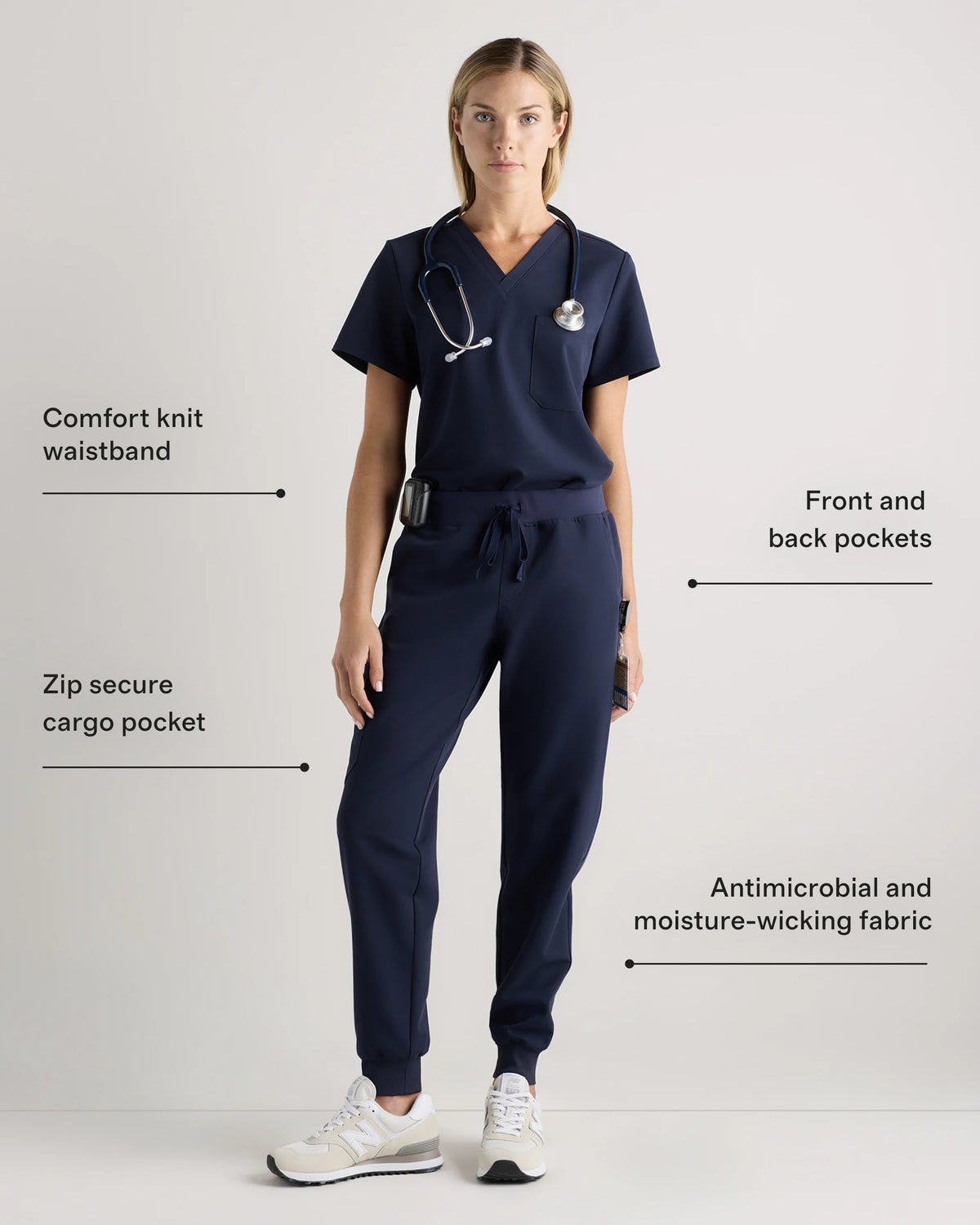 AeraFlex Scrub Joggers - XS / Bold Black