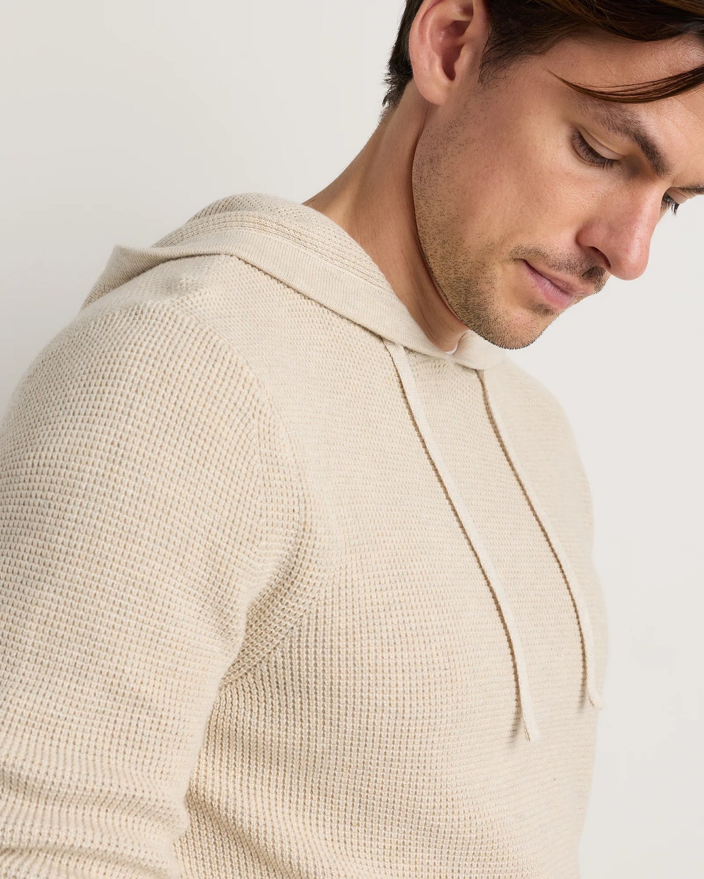 Organic Cotton Cashmere Waffle Hoodie - S / Bayberry Olive