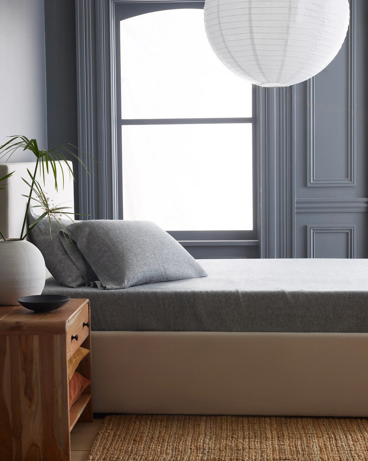European Linen Chambray Fitted Sheet Set - Twin / Natural