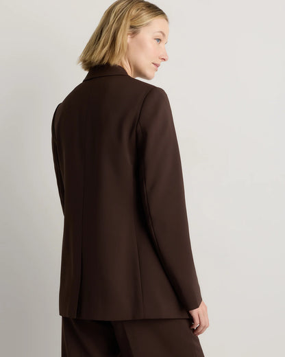Stretch Crepe Relaxed Double-Breasted Blazer - XS / Sand