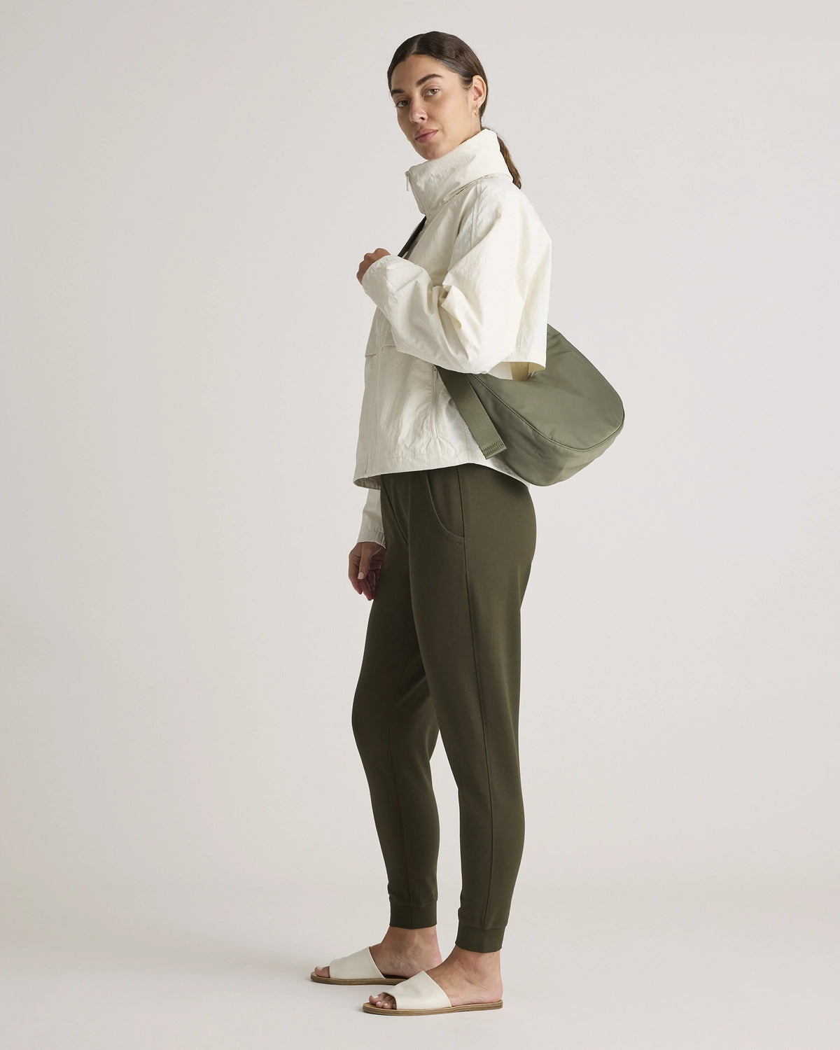 Revive Nylon Crescent Shoulder Bag - One Size / Olive