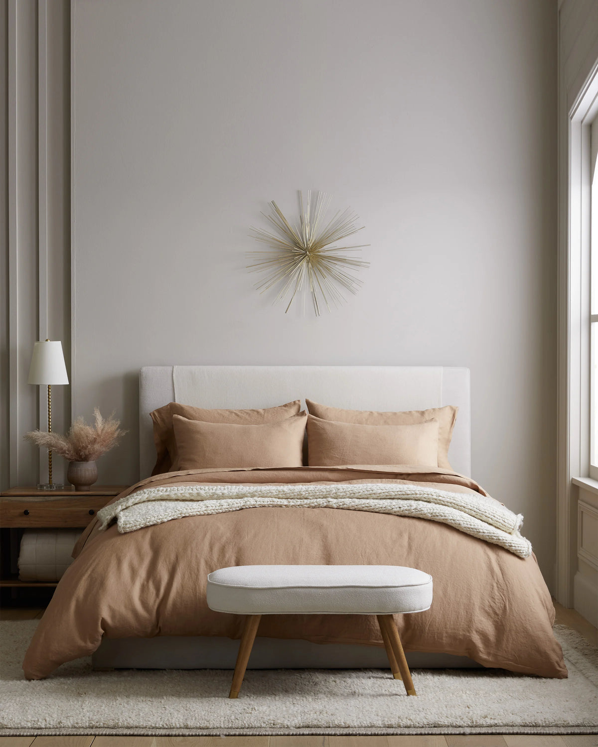 European Linen Sham Set - Standard / White