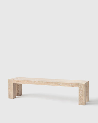 Reclaimed Oak Parsons Dining Bench - One Size / Weathered Oak