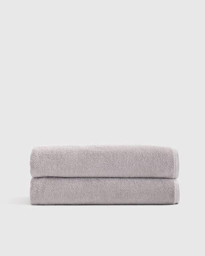 Turkish Ribbed Quick Dry Bath Sheet (Set of 2) - One Size / Mineral