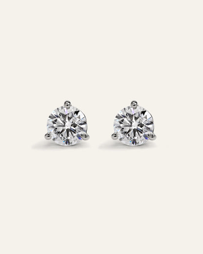 14K Gold Lab Grown Diamond Martini Studs - 4ctw - One Size / Yellow Gold