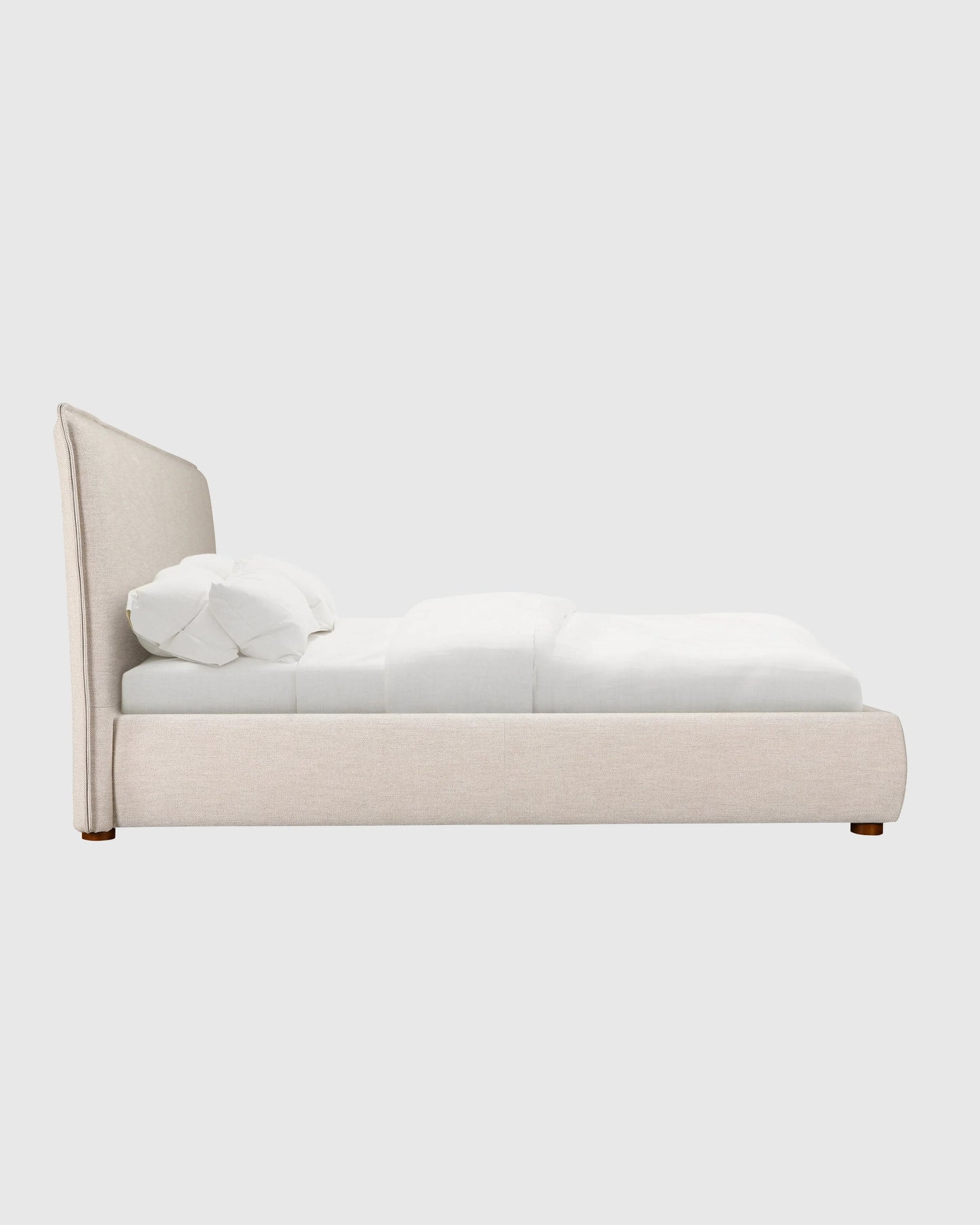 Tailored Edge Bed in Performance Linen - Queen / Light Grey