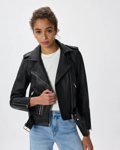 100% Leather Motorcycle Jacket - XS / Cognac