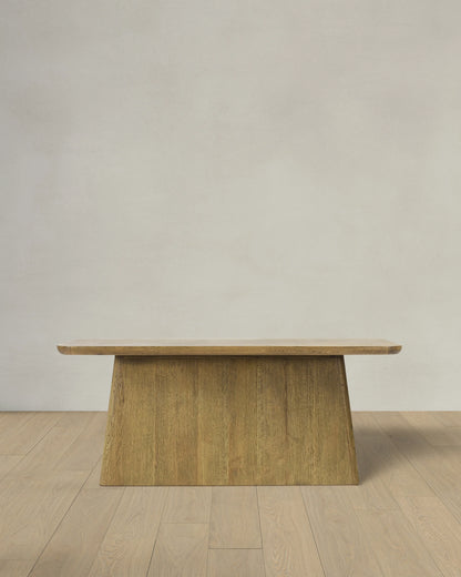 Rustic Oak Plinth Console Table - One Size / Light Brown
