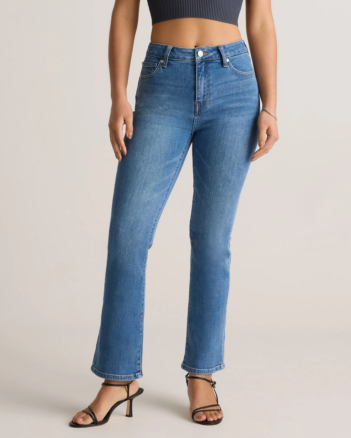 Bella Stretch Kick Flare Jeans - 24 / Deep Rinse