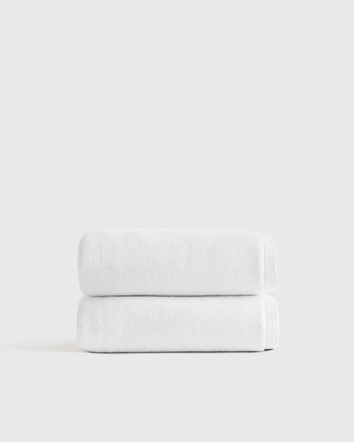 Plush Organic Turkish Cotton Bath Towel (Set of 2) - One Size / White