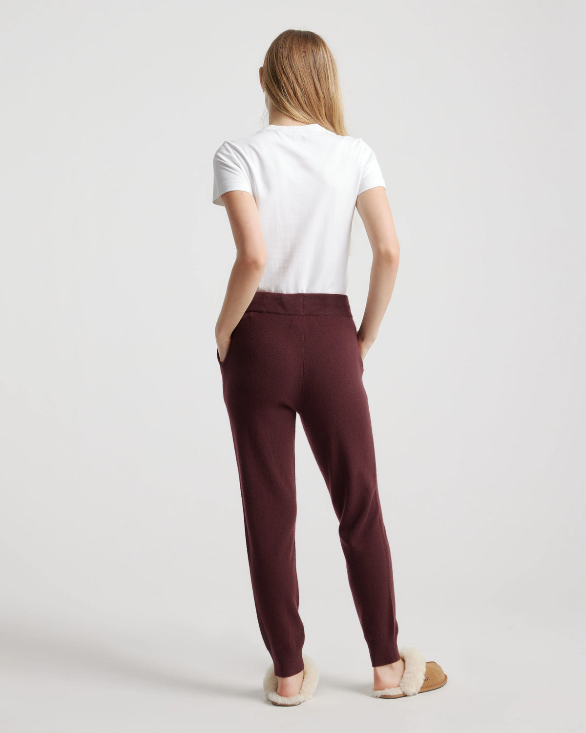 Mongolian Spring Cashmere Sweatpants - XS / Burgundy