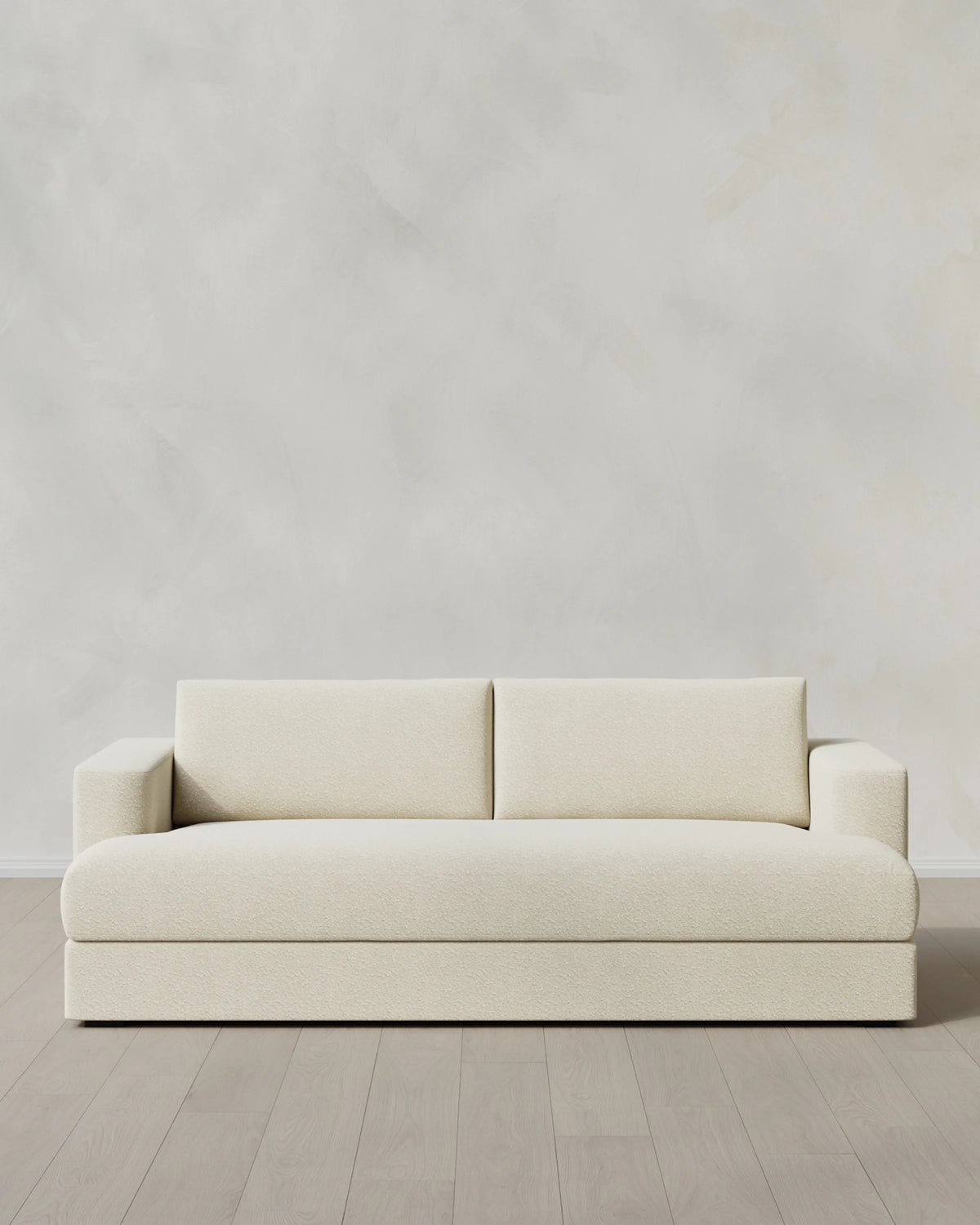 Sierra Curved Arm Sofa in Performance Boucle - 7ft / Linen