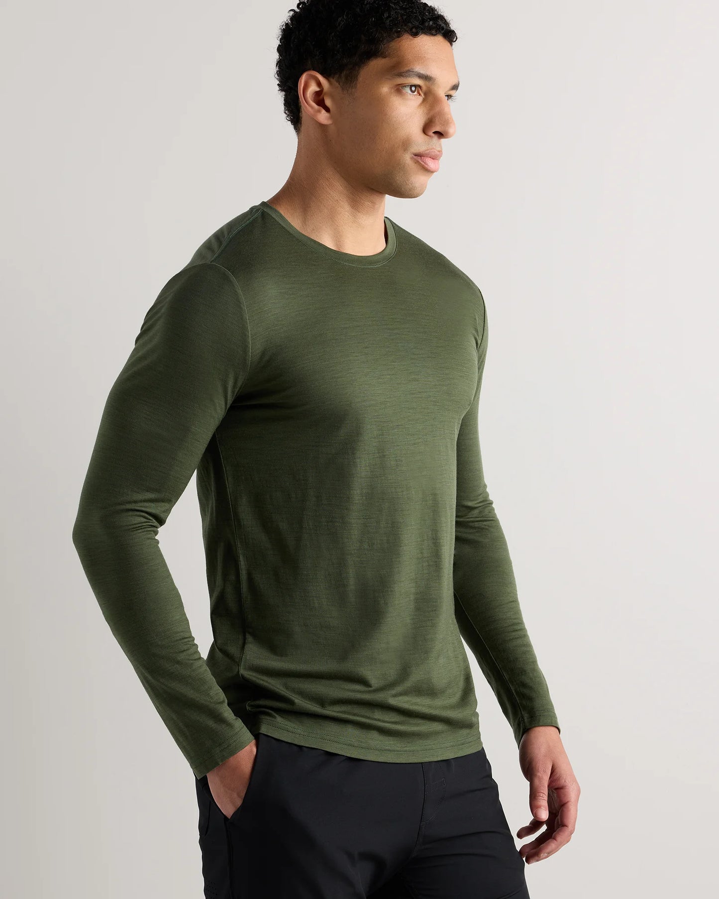 100% Merino Wool All-Season Long Sleeve Base Layer Tee - XS / Off-White