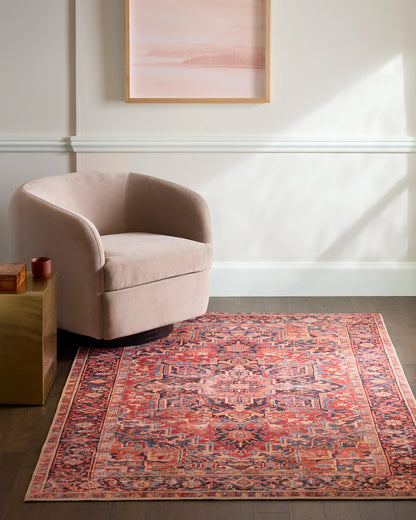 Athena Washable Rug - 3'9" x 5'6" / Red