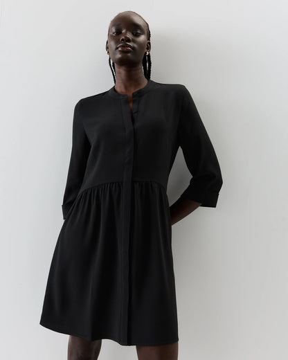 Fluid Crepe Shirt Dress - XS / Wine Tasting Red