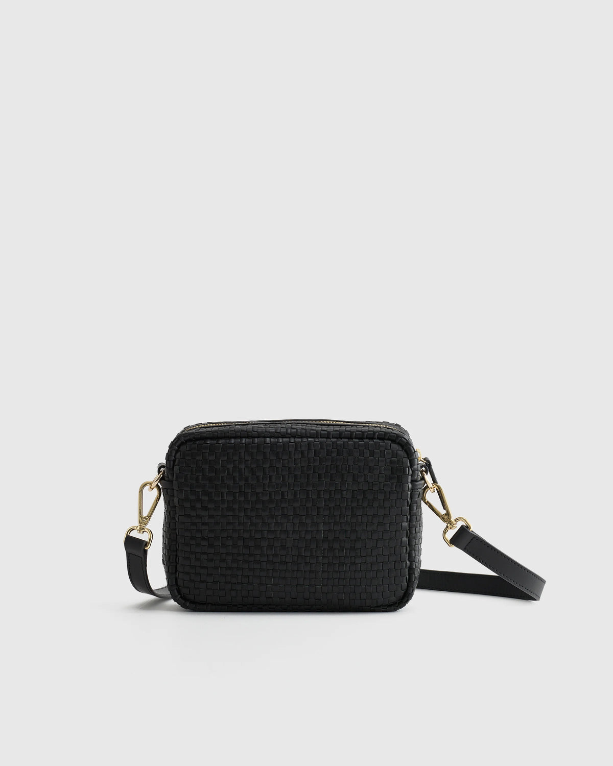 Italian Leather Handwoven Crossbody - One Size / Cognac