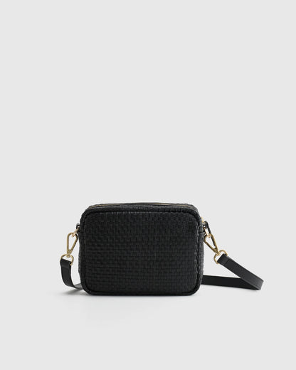 Italian Leather Handwoven Crossbody - One Size / Cognac