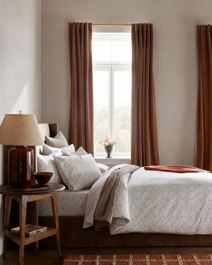 Organic Crisp Percale Duvet Cover Set - Twin / Espresso
