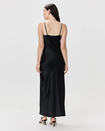 100% Washable Silk Maxi Slip Dress - XS / Cordovan Red Hibiscus