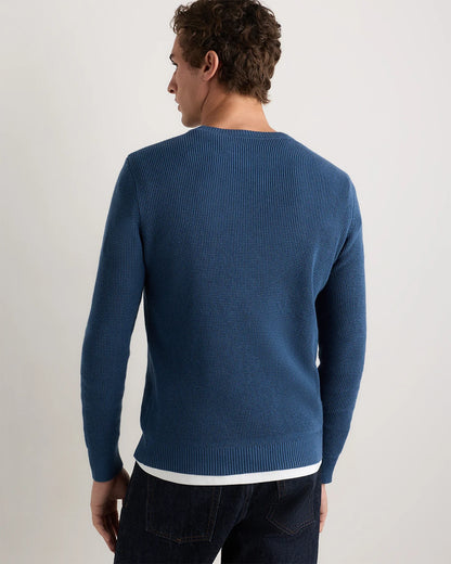 Organic Cotton Cashmere Waffle Crewneck Sweater - S / Bayberry Olive