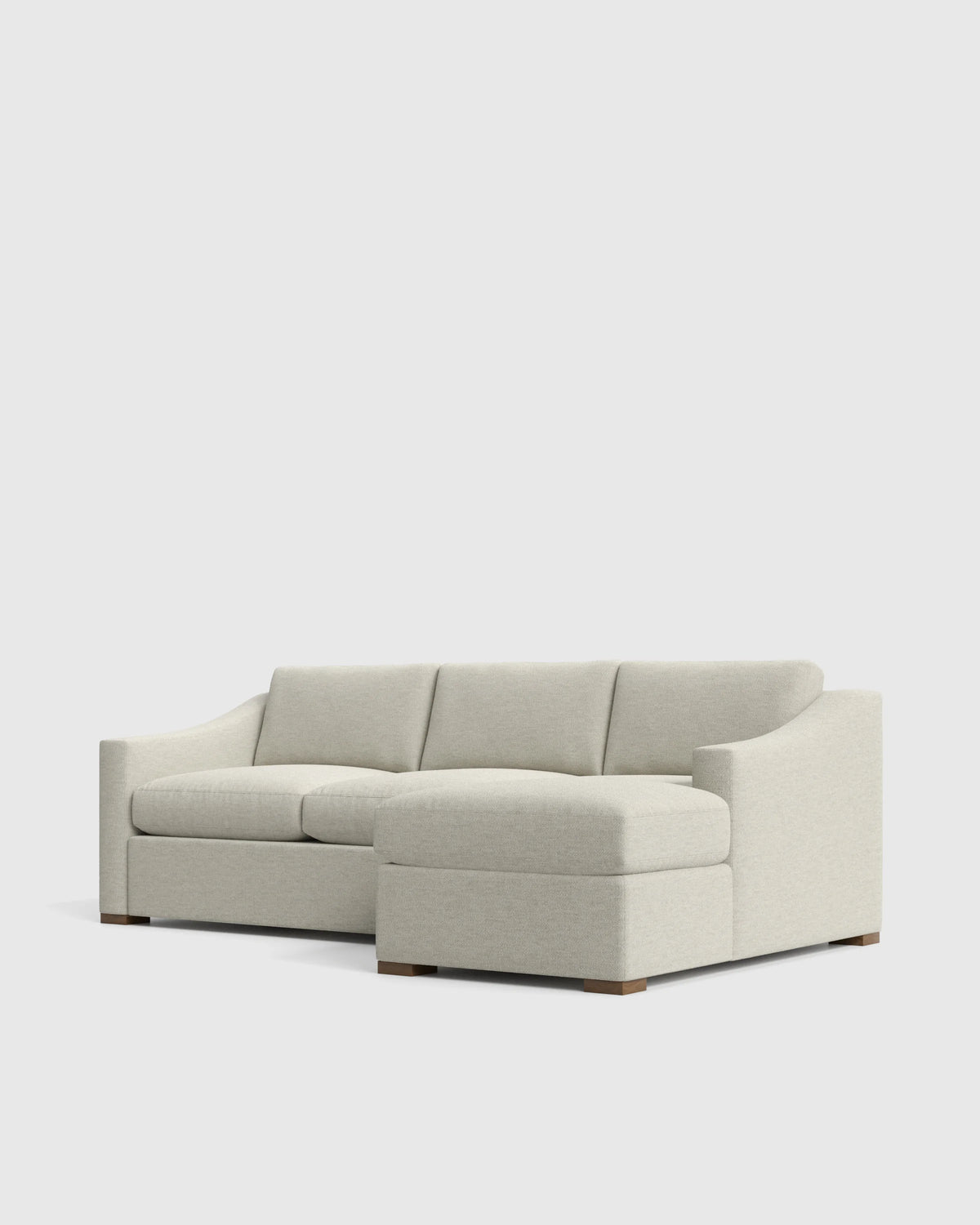 Hollis Slope Arm Chaise Sectional in Performance Basketweave - 104" Right Arm / Flax