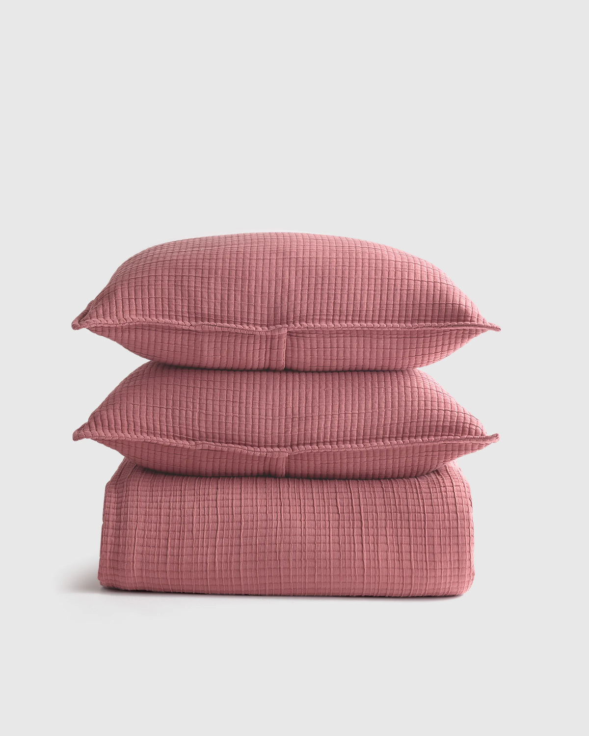 Organic Ribbed Cotton Coverlet Set - Twin / Toffee