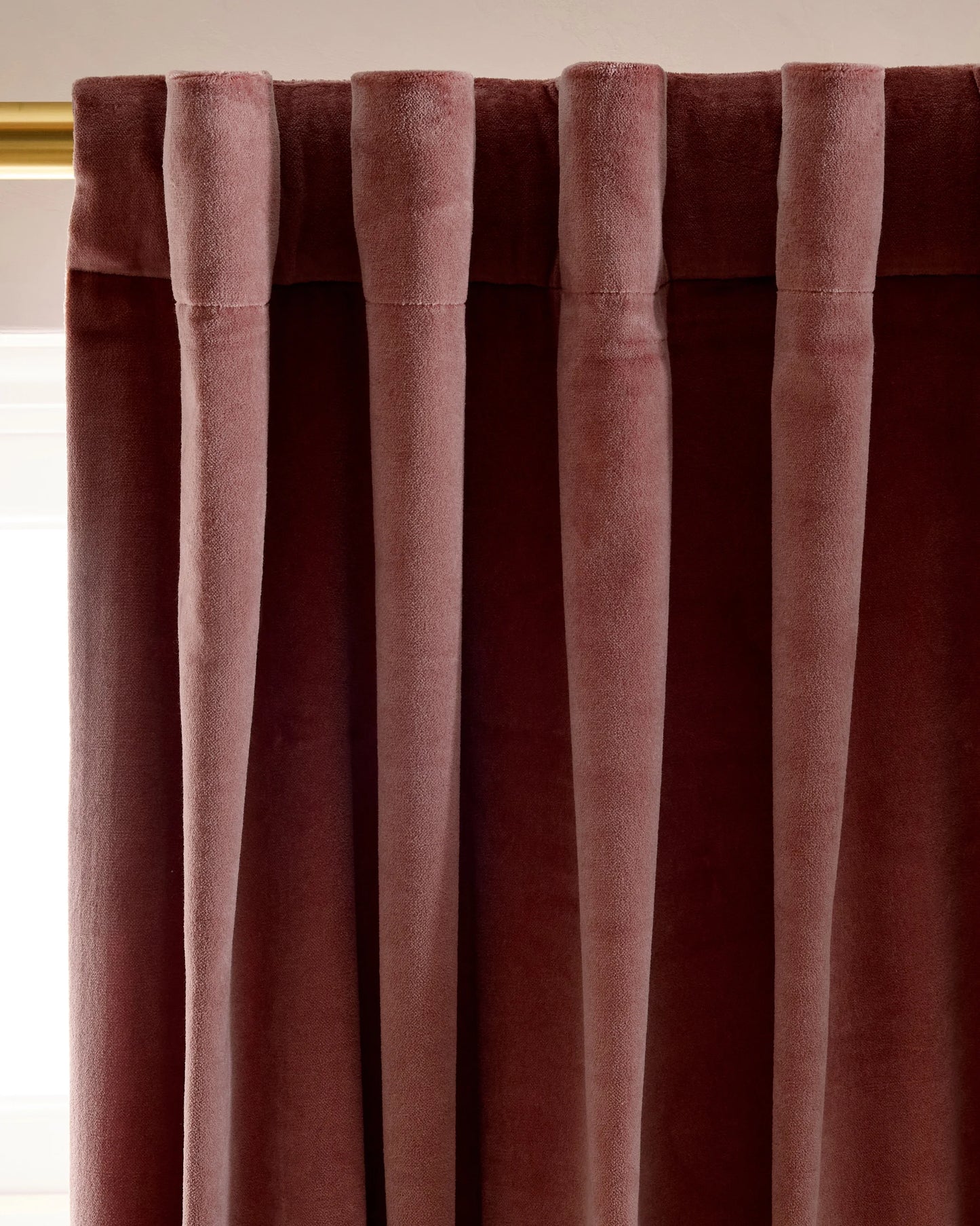 Cotton Velvet Curtain - Single Panel - 48x84 / Ivory
