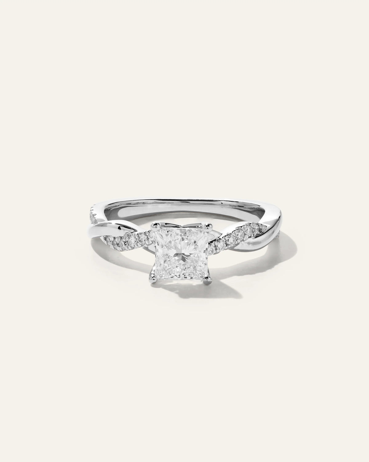 Lab Grown Diamond Princess Twisted Engagement Ring - 1ct - 4 / Yellow Gold
