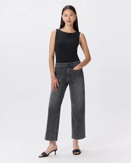 Bella Stretch Patch Pocket Wide Leg Jeans - 24 / Seaside Blue