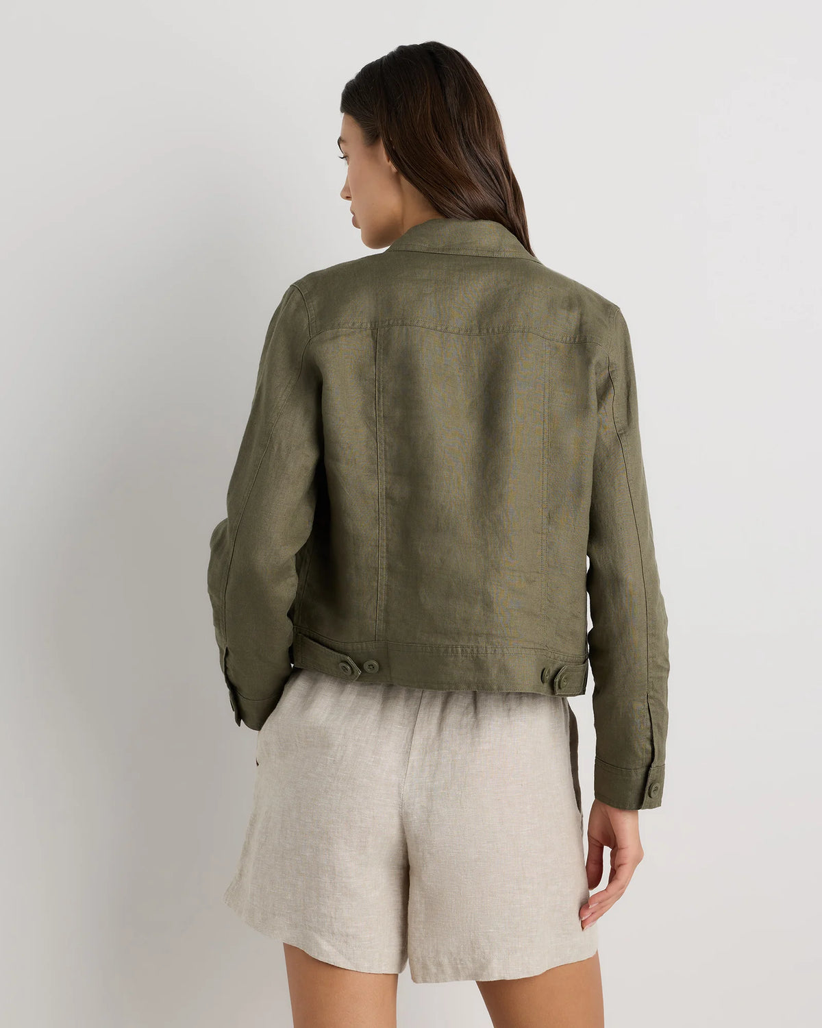 100% European Linen Jacket - XS / Flax