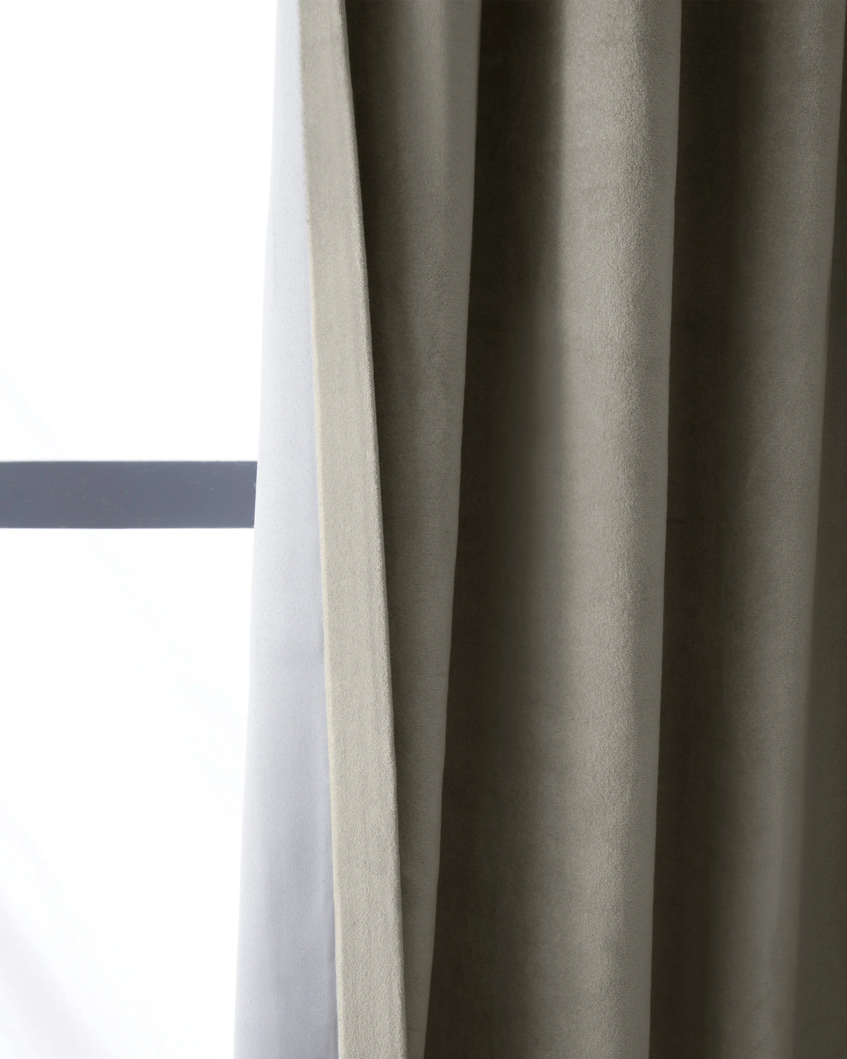 Cotton Velvet Room Darkening Curtain - Single Panel - 48x84 / Ivory