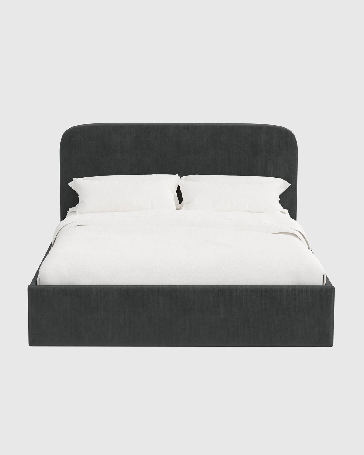 Curved Bed in Performance Velvet - Full / Walnut