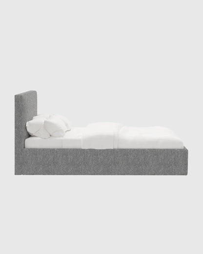 Plush Boucle Square Bed - Full / Ivory